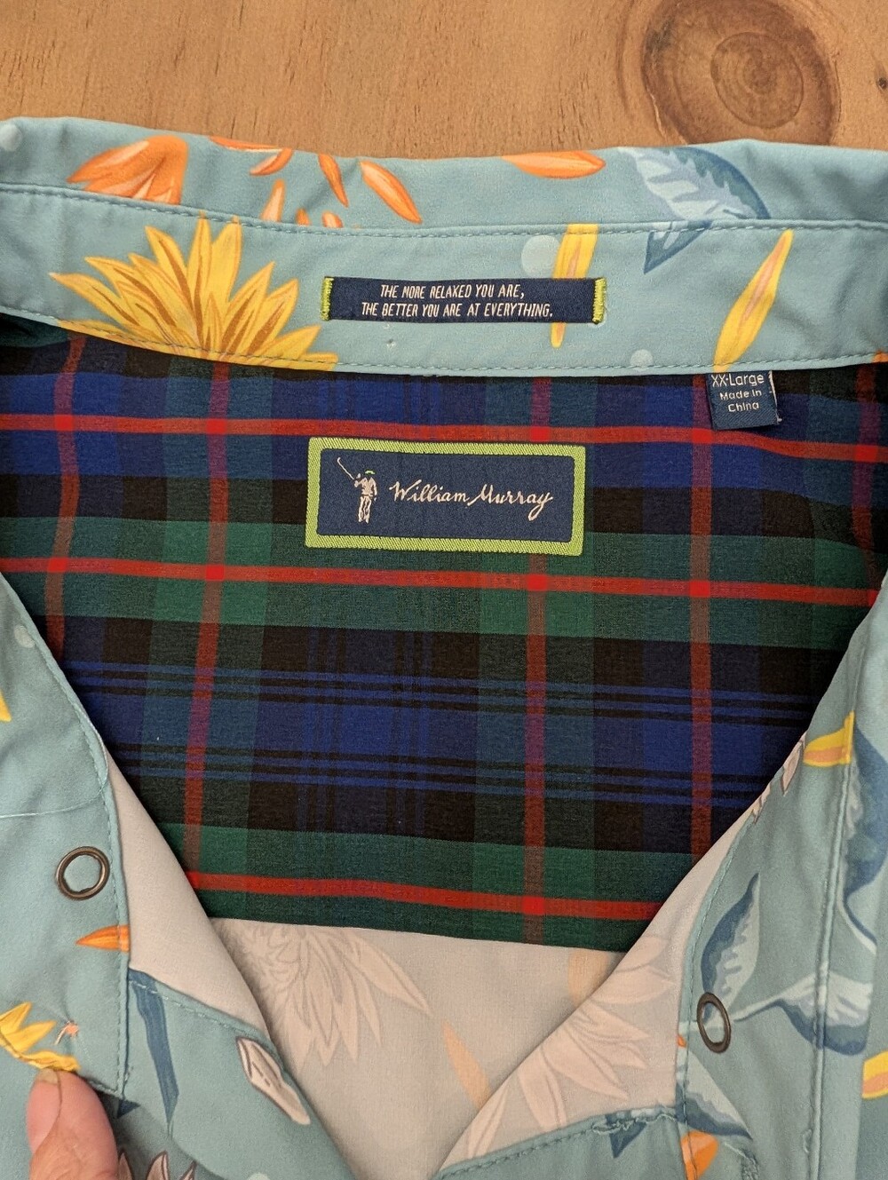 New William Murray Golf Button-Down Short Sleeve Blue Flowers Men's Size XXL